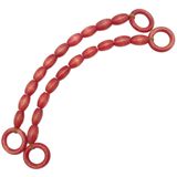 Angel Çanta Aksesuarları Angel Çanta Aksesuar 20 mm Oval Ahşap Boncuklu 40 cm Kırmızı Renk Çanta Sapı