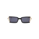 Angel Eyes AE0041C1 Siyah Çerçeve Siyah Cam Metal Gold Saplı Dikdörtgen Kadın Güneş Gözlüğü
