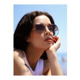 Angel Eyes AE1712C30 Geometrik Kahverengi Degrade Kesme Cam Kadın Güneş Gözlüğü