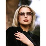 Angel Eyes Ae2005C3B4453 Füme Altın Renk Çerçeve Geometrik Kadın Güneş Gözlüğü