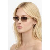 Angel Eyes Angeleyes Kadın Güneş Gözlüğü Oval Gold Metal Çerçeve Kahverengi Degrade Cam UV400