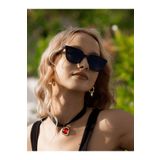 Angel Eyes Geometrik Gold Siyah Kemik Çerçeve Siyah Cam Kadın Güneş Gözlüğü LLT01