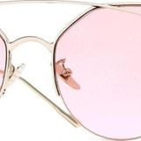 Angel Eyes Kadın Güneş Gözlüğü Cateyes Tasarım Gold Çerçeve Pembe Cam