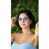 Angel Eyes Kadın Güneş Gözlüğü Köşeli Gri Şeffaf Çerçeve Mavi Cam