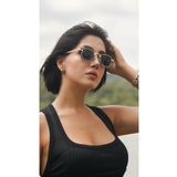 Angel Eyes Kadın Güneş Gözlüğü Köşeli Kare Siyah Çerçeve Siyah Cam