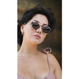 Angel Eyes Kadın Güneş Gözlüğü Oval Krem Kahve Çerçeve Kahverengi Cam