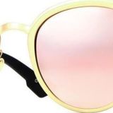 Angel Eyes Kadın Güneş Gözlüğü Yuvarlak Tasarım Gold Çerçeve Pembe Aynalı Cam