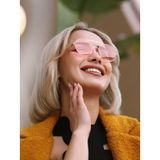 Angel Eyes Kadın Güneş Gözlüğü Yuvarlak Tasarsım Gold Çerçeve Pembe Cam