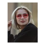 Angel Eyes Kare Tasarım Kırmızı Çerçeve Kırmızı Cam Kadın Güneş Gözlüğü