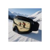 Angel Eyes Kayak Gözlüğü Antifog Ventilli Uv Korumalı Güneş Kar Gözlük Siyah-Siyah Snowboard Glasses Sporu