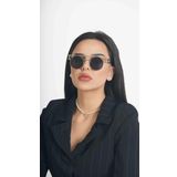 Angel Eyes Tarz Gözlüğü Gold Oval Detaylı Çerçeve Siyah Cam