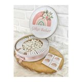 Angel Gift Chocolate 150 Adet 200 Gr Draje Pembe Gökkuşağı Temalı Isme Özel Kiz Bebek Hoşgeldin Hediyelik Çikolata