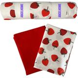 Angel Home Çocuk Nevresim Takımı %100 Pamuklu (Çilekli) - Beyaz - 100 x 150 cm