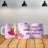 Angel Of Life Canım Kardeşim - Kız Kişiye Özel Baskılı Yeni Tasarım Sihirli Kupa Bardak