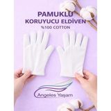 Angeles Yaşam %100 Pamuklu Egzema Eldiveni - Beyaz