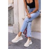 Angelina Jones Bosetti Kadin Vizon Dalgıç Kumaş Eva Taban Sneaker - Bej