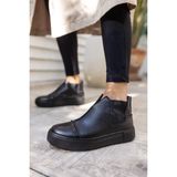 Angelina Jones Carmo Kadın Kum Vızon Gercek Suet Sneaker Bot - Siyah