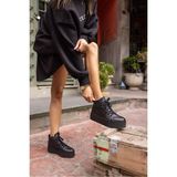 Angelina Jones Corcy Kadın Bej Gercek Suet Sneaker Bot - Siyah