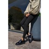ANGELİNA JONES JADE KADIN SIYAH HAKIKI DERI BAGCIKLI OXFORD LOAFER AYAKKABI