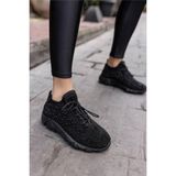 Angelina Jones Leva Kadın Gri Taş Detay Eva Taban Sneaker - Siyah