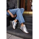 Angelina Jones Tiago Kadın Gumus Bagcıklı Sneaker - Gümüş