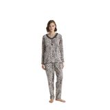 Angelique%100 Pamuk Uzun Kol Kadın Pijama Takımı 21500 Leopar