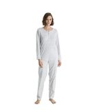Angelique%100 Pamuk Uzun Kol Kadın Pijama Takımı 21504 Gri