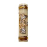 Angelitos de Mexico Archangel Michael El Yapımı Mum Koruma Melek Cirio Vela San Miguel Arcángel