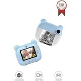Angelphoto Dijital Fotoğraf Makinesi Çocuk Termal Resim Kağıt Baskılı Yazıcı Kamera Makinesi CMR14 Mavi