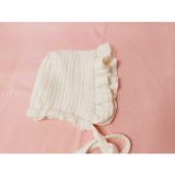 Angels Collection Fırfırlı Müslin Bebek Şapkası Ekru