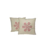 Angels' Collection Kar Tanesi Punch İşlemeli Kırlent Kılıfı 2 Adet KREM 40 x 40