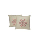 Angels' Collection Kar Tanesi Punch İşlemeli Kırlent Kılıfı 4 Adet KREM 40 x 40