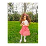 Angels' Collection Kırmızı Beyaz Puantiyeli Etek Toka Takımı - 23 Nisan Eteği KIRMIZI 4/5