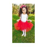 Angels' Collection Kız Çocuk Tütü Etek- Kırmız Beyaz Puantiyeli - Astarlı KIRMIZI 4-5 Yaş