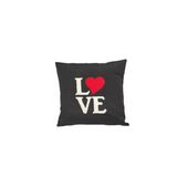 Angels' Collection Love Punch İşlemeli Kırlent Kılıfı Tekli SİYAH 40 x 40