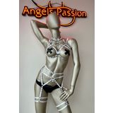 Angels Passion Beyaz Elastik Fantazi Jartiyer Harness