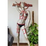 Angels Passion Fantazi Deri Jartiyer ve Göğüs Harness Takım