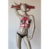 Angels Passion Kırmızı Göğüs Üzeri Seksi Erotik Harness