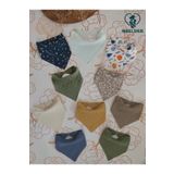 AngelsHug %100 Organik Müslin Çift Katlı Bebek Fular & Yakalık Mama Önlüğü & Salya Önlüğü Bez 10 ADET 40 CM
