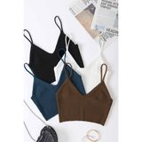 Angelsin 4 Lü Paket Askılı Bluz Crop - XL - Renkli