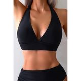 Angelsin Arkadan Bağlamalı Bikini Üstü Çıkartılabilir Kaplı Siyah