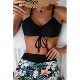 Angelsin Büzgü Ayarlı Bikini Üstü Siyah 42