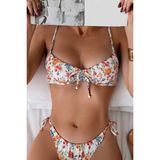 Angelsin Çiçek Baskılı Bikini Üstü Çok Renkli 34