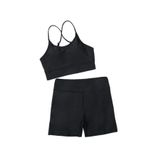 Angelsin Deniz Şortlu Sırtı Çapraz Tankini Bikini Takım - 38 - Siyah