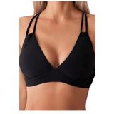 Angelsin İki Ayarlanabilir Askılı Bikini Üstü (Çıkartılabilir Kaplı) Siyah 42