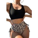 Angelsin Leopar Yanlardan Büzgü Ayarlama Detaylı Bikini Altı - Çok Renkli - 38
