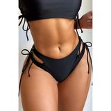 Angelsin Özel Tasarım Yandan Bağlamalı Bikini Altı - Siyah - 40