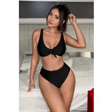 Angelsin Şık Yüksek Bel Bikini Takım (Çıkartılabilir Kaplı)