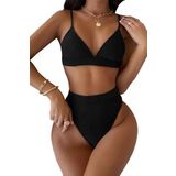 Angelsin Üçgen Kesim Siyah Bikini Üstü Siyah 36