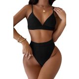 Angelsin Üçgen Kesim Siyah Bikini Üstü Siyah 38